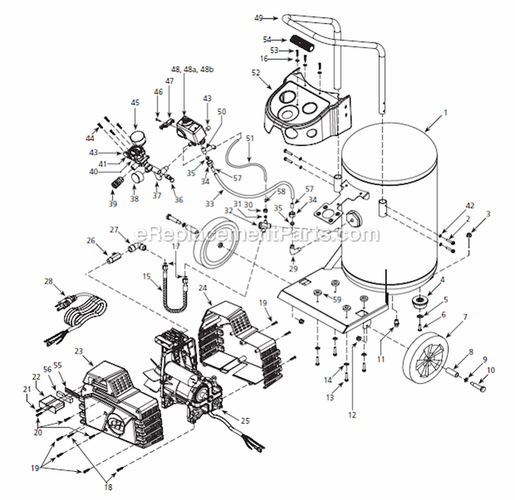Page A Diagram and Parts List for HG300000  Campbell Hausfeld Compressor